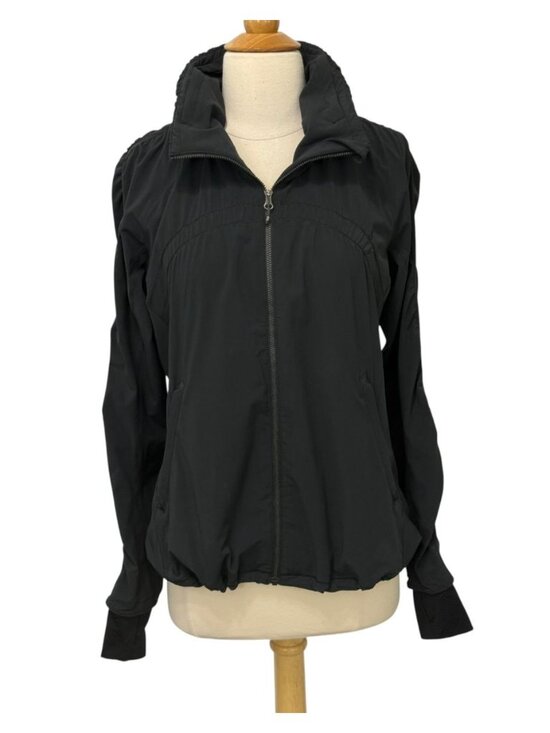 lululemon athletica Jackets & Blazers - Lululemon Women’s Gather Me Slightly Black Zip Up Jacket Swift Ultra Hood Size 6
